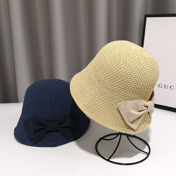 Palarie de paie dama in mai multe culori cu panglica