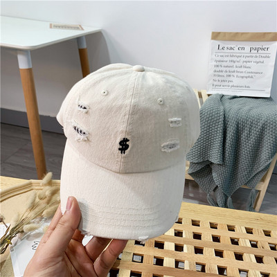 Palarie casual cu vizor si motive rupte