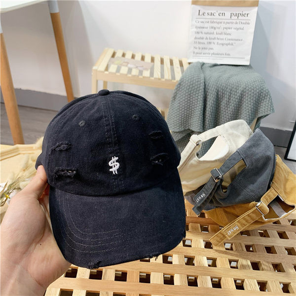 Palarie casual cu vizor si motive rupte