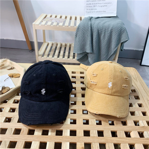 Palarie casual cu vizor si motive rupte