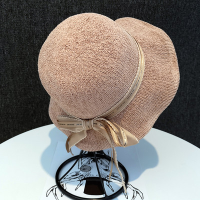 Palarie de protectie solara pentru femei cu panglica si vizor