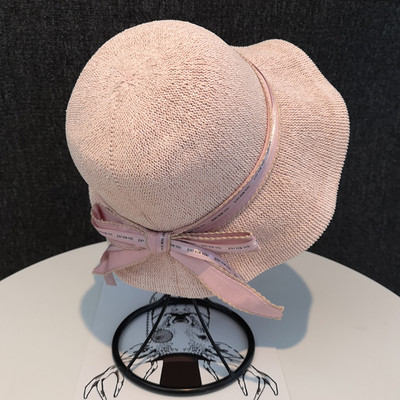 Palarie de protectie solara pentru femei cu panglica si vizor