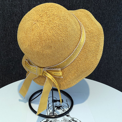 Palarie de protectie solara pentru femei cu panglica si vizor