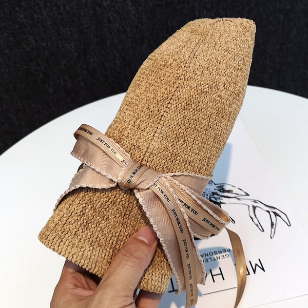 Palarie de protectie solara pentru femei cu panglica si vizor