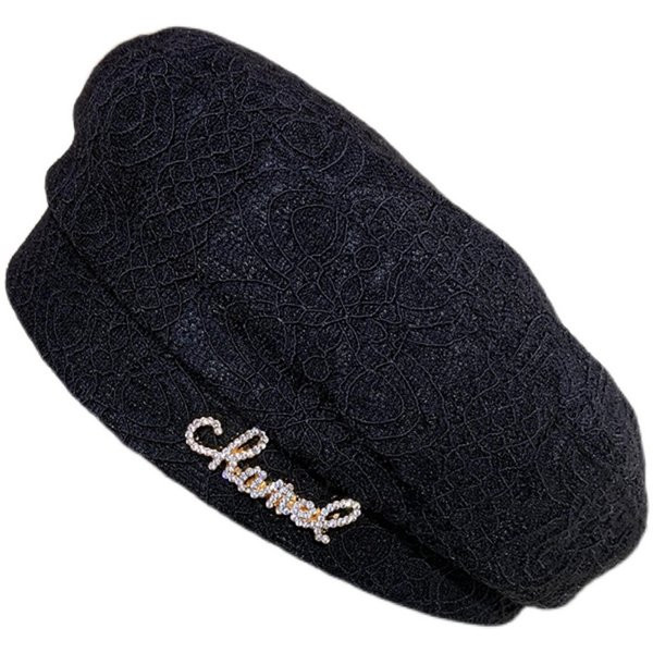 Pălărie de damă modernă tip beretă retro în alb și negru