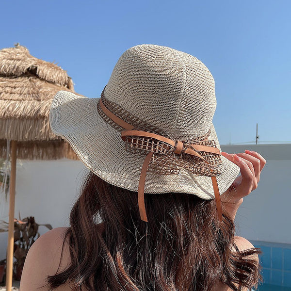 Palarie de vara dama cu panglica in mai multe culori