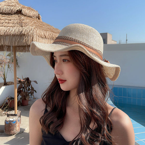 Palarie de vara dama cu panglica in mai multe culori