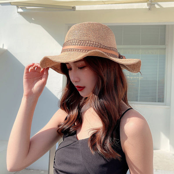 Palarie de vara dama cu panglica in mai multe culori