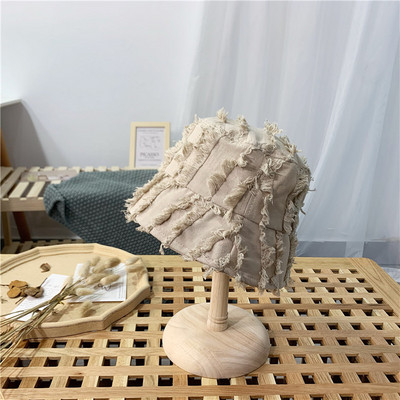 Palarie de pescuit de dama cu franjuri