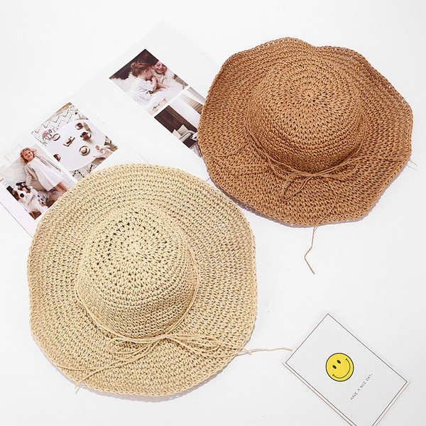 Palarie de plaja dama model nou cu sireturi