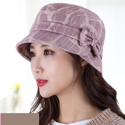 Pălărie de pescuit pentru femei cu o panglică în lateral