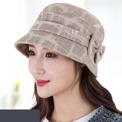 Pălărie de pescuit pentru femei cu o panglică în lateral