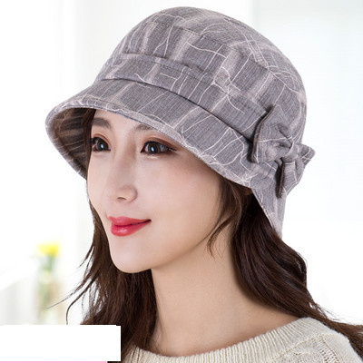 Pălărie de pescuit pentru femei cu o panglică în lateral