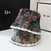 Ženski šešir sa cvjetnim motivima - ribarski tip