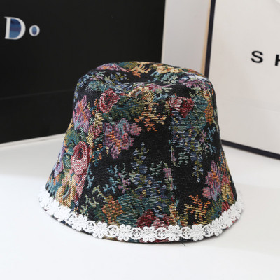 Ženski šešir sa cvjetnim motivima - ribarski tip