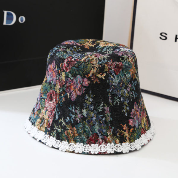 Ženski šešir sa cvjetnim motivima - ribarski tip