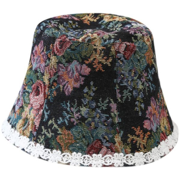 Ženski šešir sa cvjetnim motivima - ribarski tip