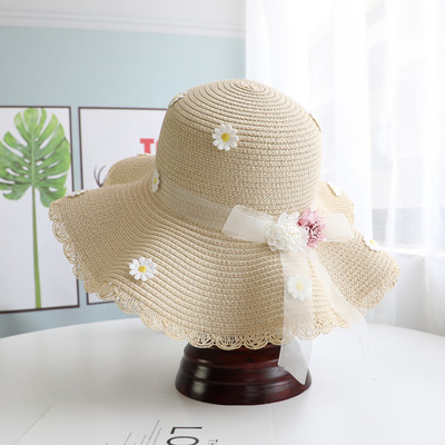 Palarie de vara dama cu franjuri si flori