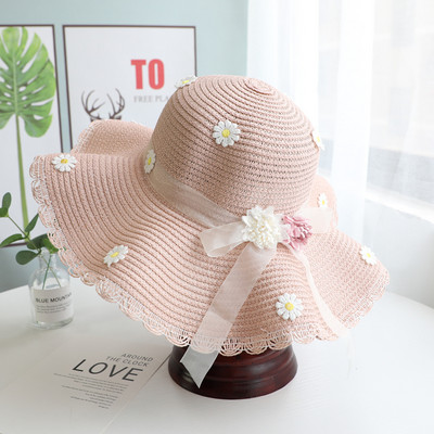 Palarie de vara dama cu franjuri si flori