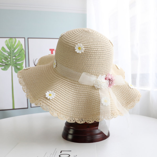 Palarie de vara dama cu franjuri si flori