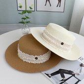 Pălărie de paie pentru femei cu vizor