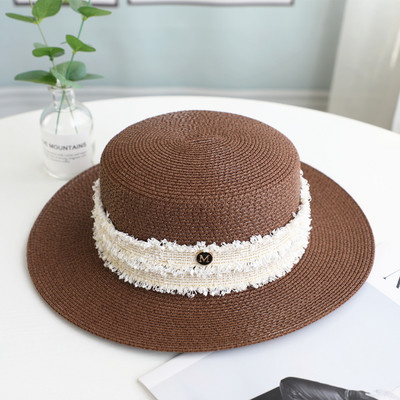 Pălărie de paie pentru femei cu vizor