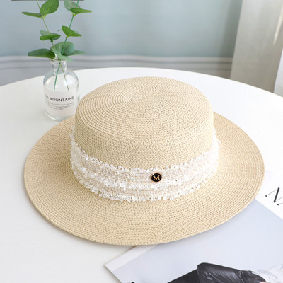 Pălărie de paie pentru femei cu vizor