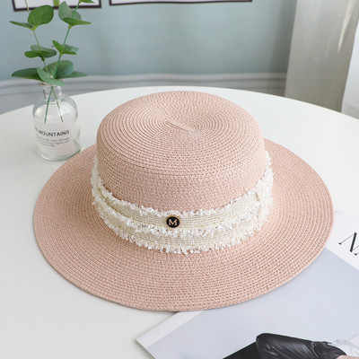 Pălărie de paie pentru femei cu vizor