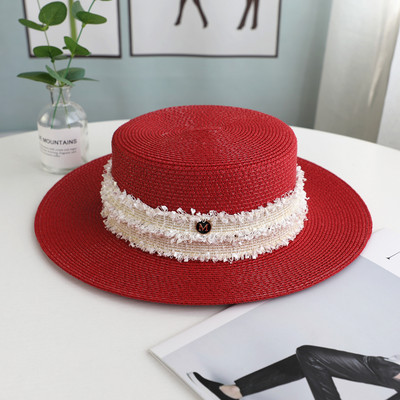 Pălărie de paie pentru femei cu vizor