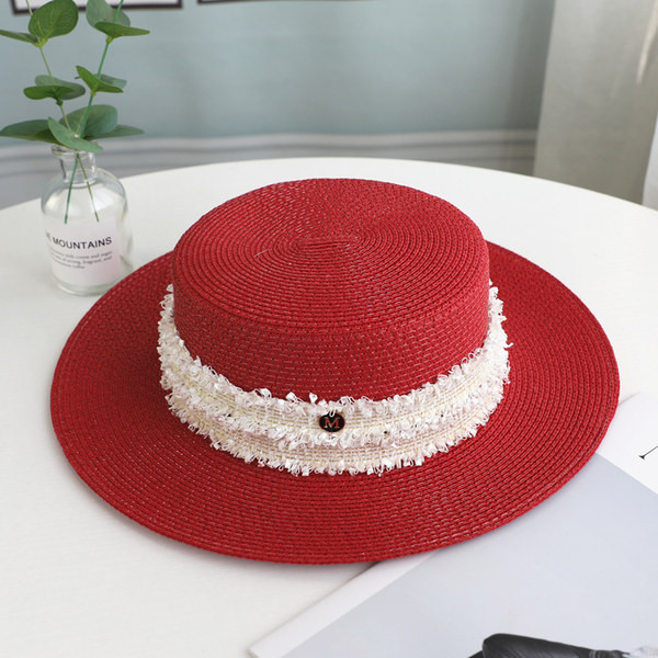 Pălărie de paie pentru femei cu vizor