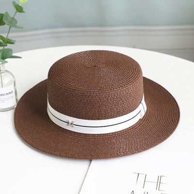 Palarie de plaja de dama cu vizor de paie