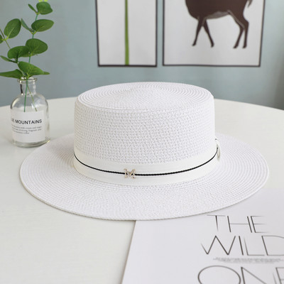 Palarie de plaja de dama cu vizor de paie