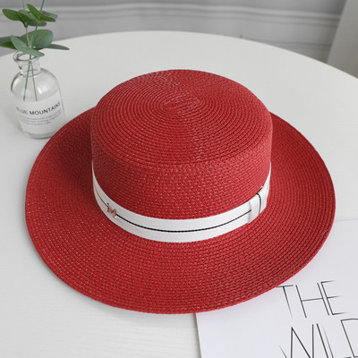 Palarie de plaja de dama cu vizor de paie