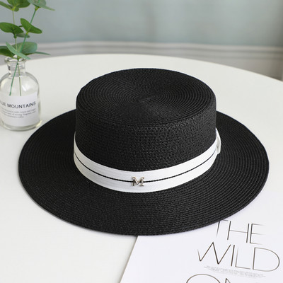 Palarie de plaja de dama cu vizor de paie