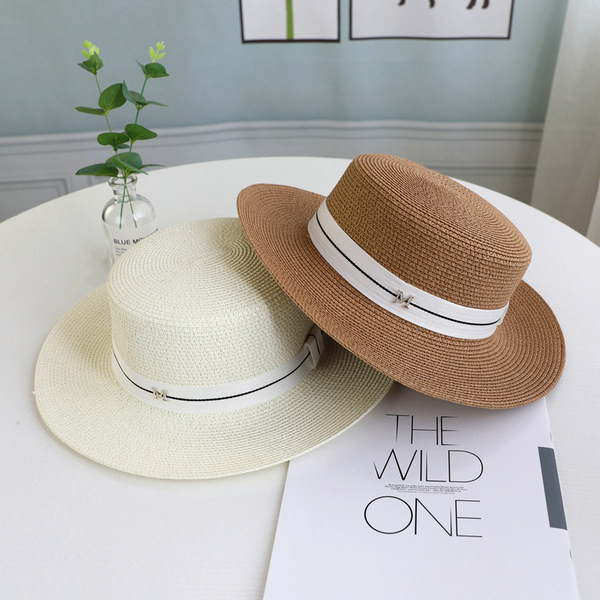 Palarie de plaja de dama cu vizor de paie