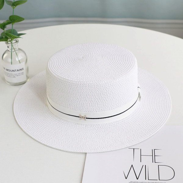 Palarie de plaja de dama cu vizor de paie