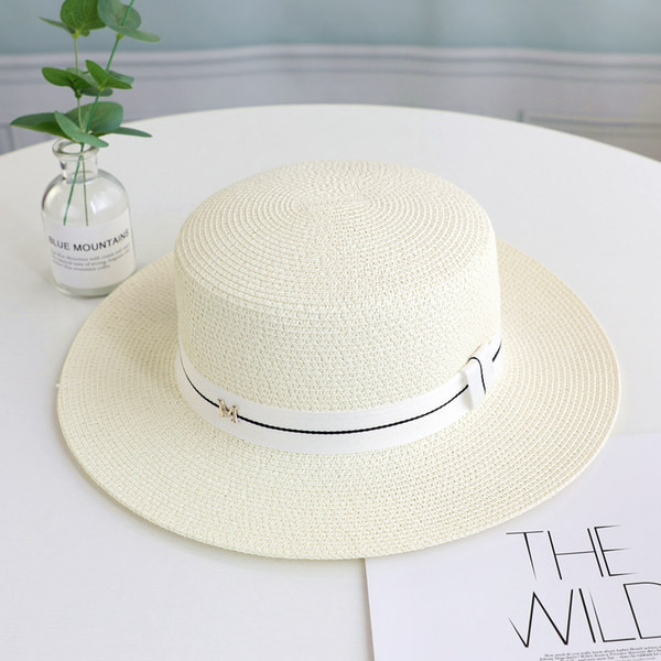 Palarie de plaja de dama cu vizor de paie