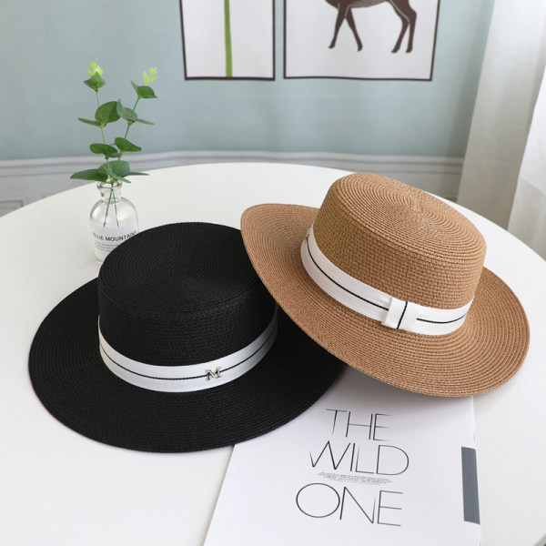 Palarie de plaja de dama cu vizor de paie