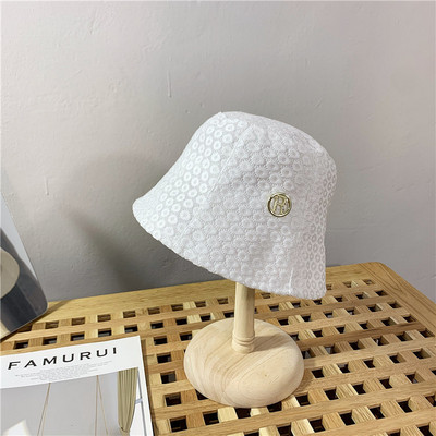 Palarie de pescuit de dama cu flori cu decor metalic