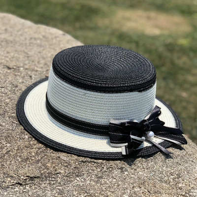 Palarie de paie dama de vara cu panglica