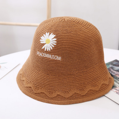 Pălărie casual de pescuit de damă cu broderie