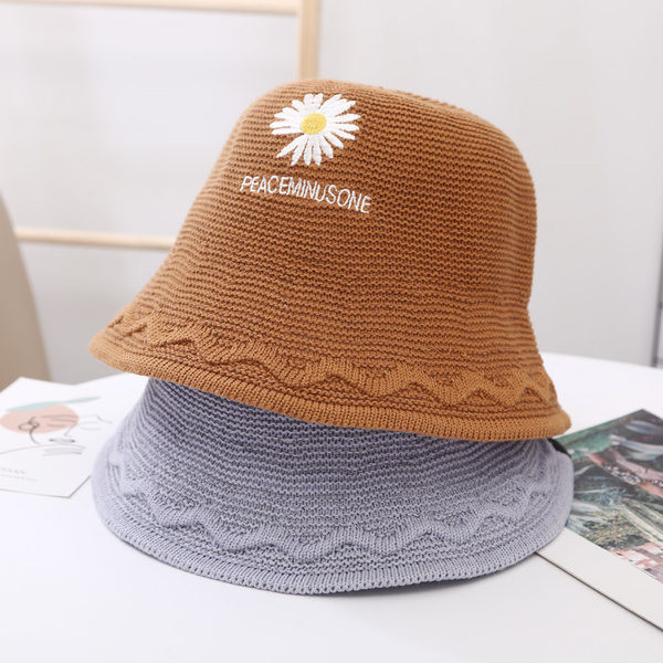 Pălărie casual de pescuit de damă cu broderie