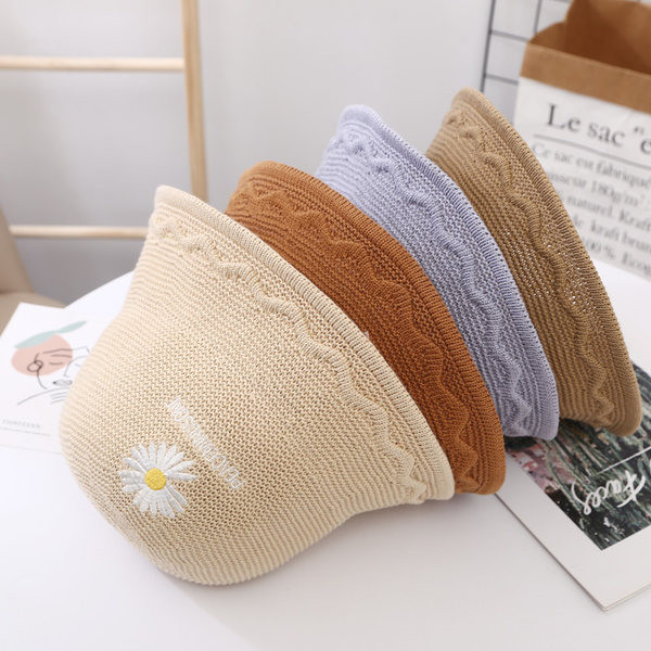 Pălărie casual de pescuit de damă cu broderie