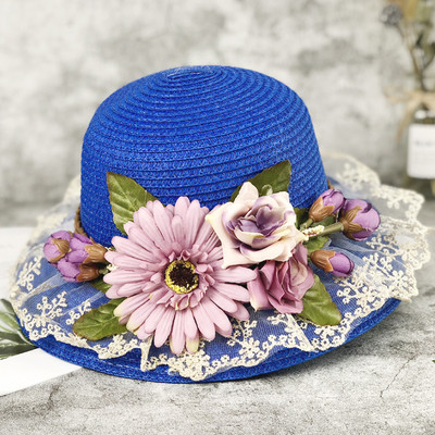 Palarie de vara dama cu decor floral