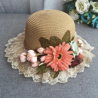 Palarie de vara dama cu decor floral