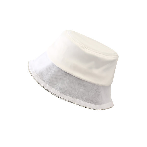 Pălărie de pescuit de zi cu zi pentru femei - în alb și negru