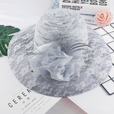 Palarie de dama model nou cu floare 3D si dantela