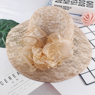 Palarie de dama model nou cu floare 3D si dantela