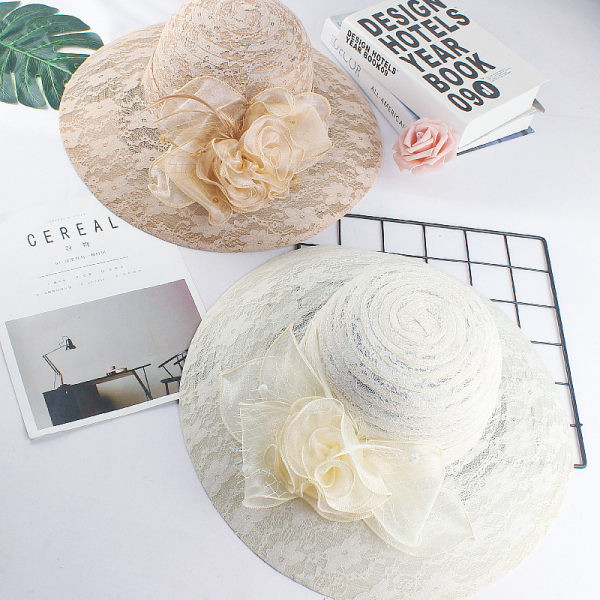 Palarie de dama model nou cu floare 3D si dantela