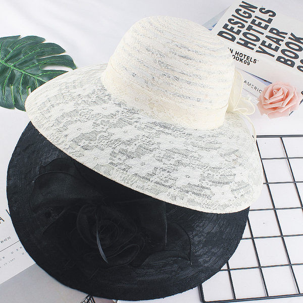 Palarie de dama model nou cu floare 3D si dantela